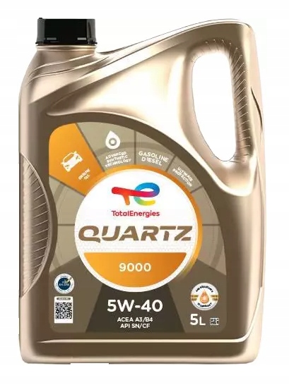 Olej silnikowy TotalEnergies Quartz 9000 5W40 5L Acea A3/B4 Api Sn/cf