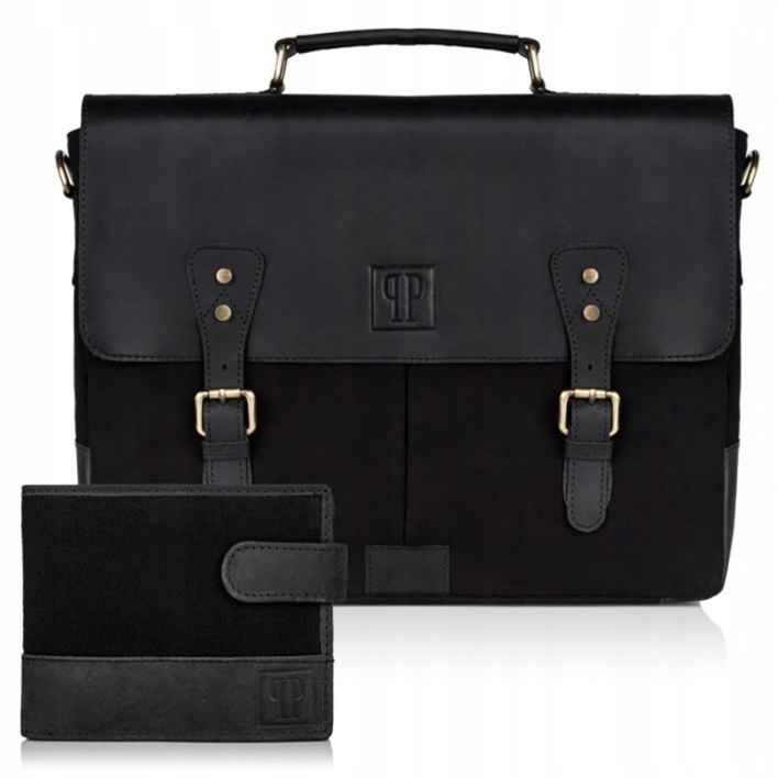 Dárková Sada Pro Muže: Pánská Taška Přes Rameno a Pánská Peněženka Černá