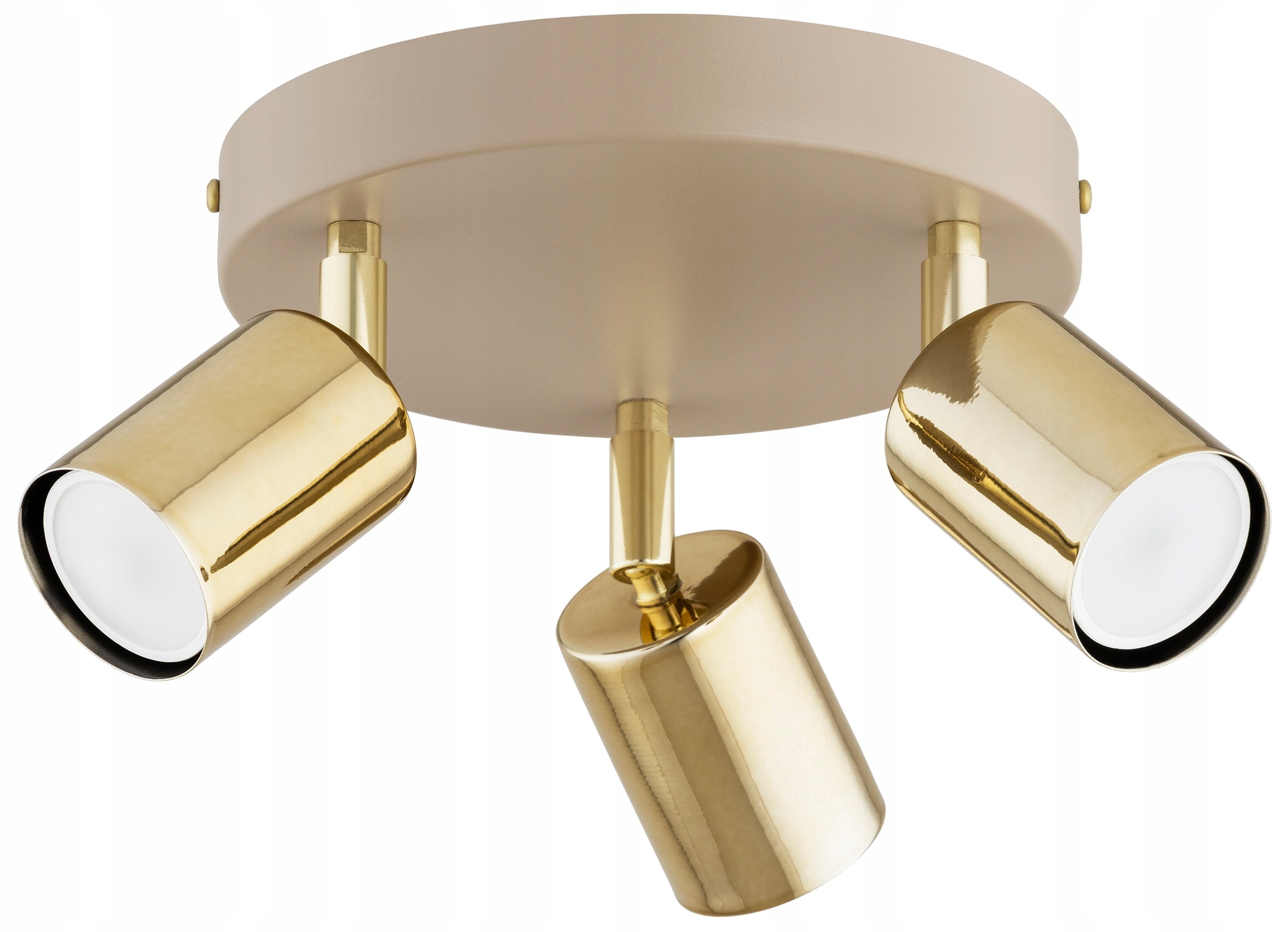 Lampa Sufitowa Plafon Halogenowa Szyna Spot Ecru Złoty Beż Gu10