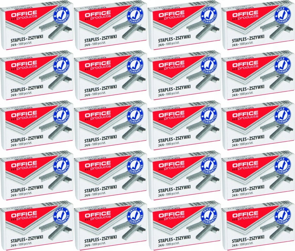 

Zszywki Office Products 24/6 20000szt srebrny