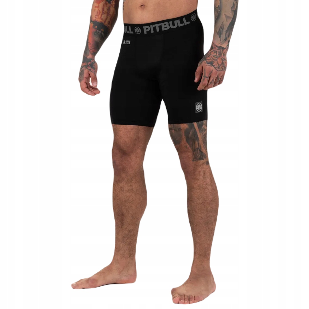 Spodenki kompresyjne męskie Pit Bull Pro New Logo Czarne r. XL Stan opakowania oryginalne