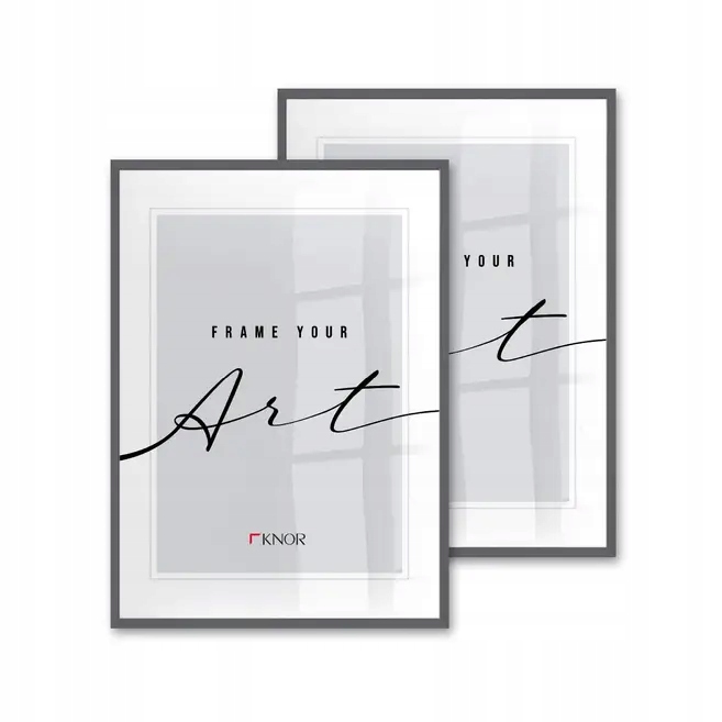 KNOR ramka na zdjęcia 50x70 cm szara, zestaw 2 ramek na plakaty