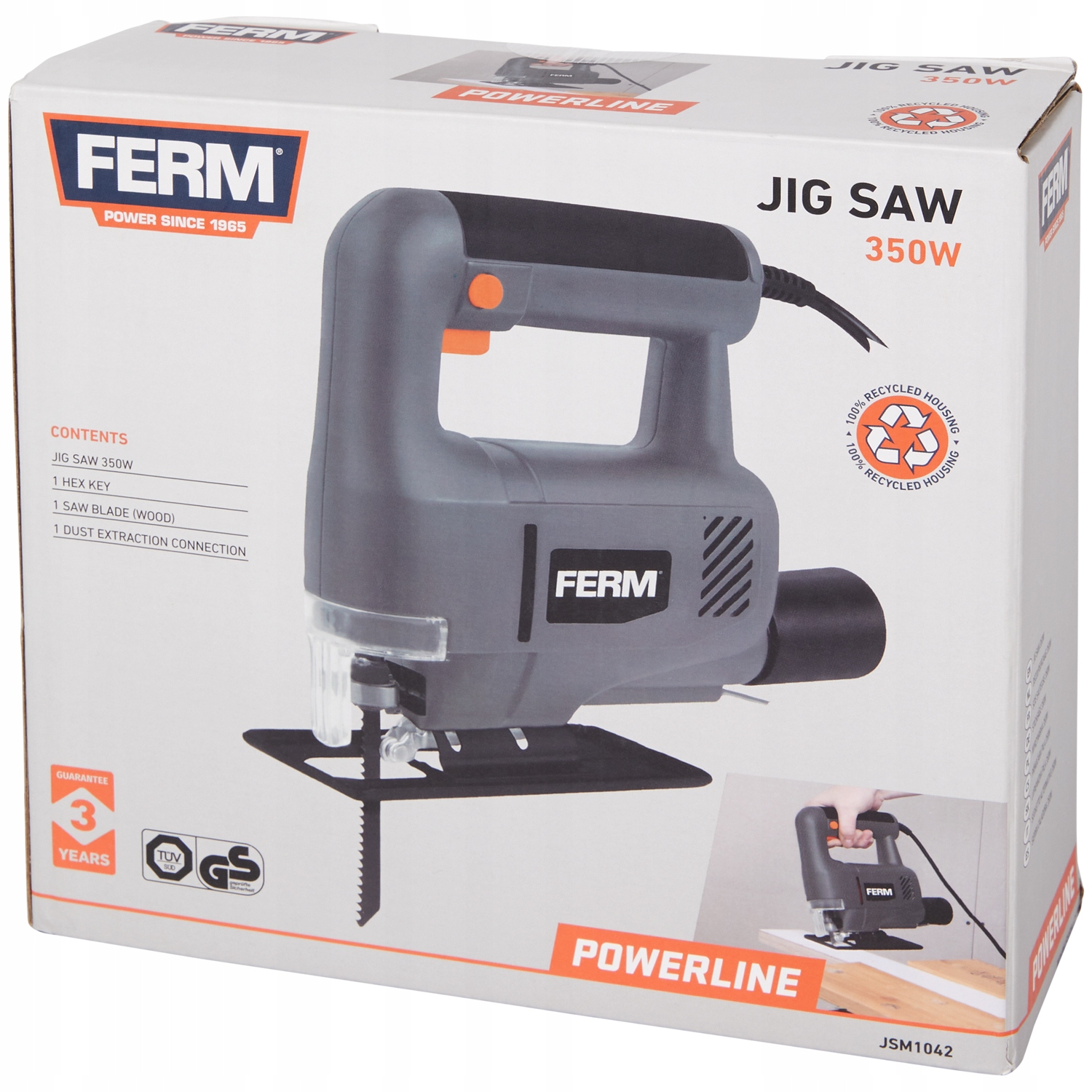 Přímočará pila Ferm Powerline pro řezání 350 W Jsm 1042 JSM1042 Šedá