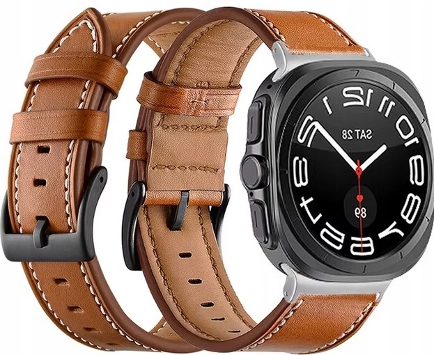Skórzany Brązowy Pasek Do Samsung Galaxy Watch Ultra 47MM 2025