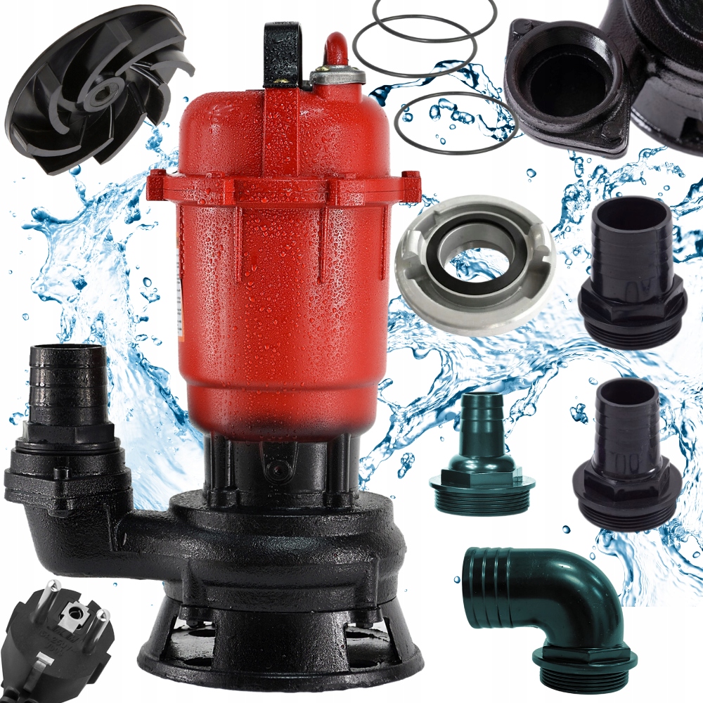 Pompa do wody Brudnej Czystej Szamba z rozdrabniaczem 3265W mocna 5 Króćców