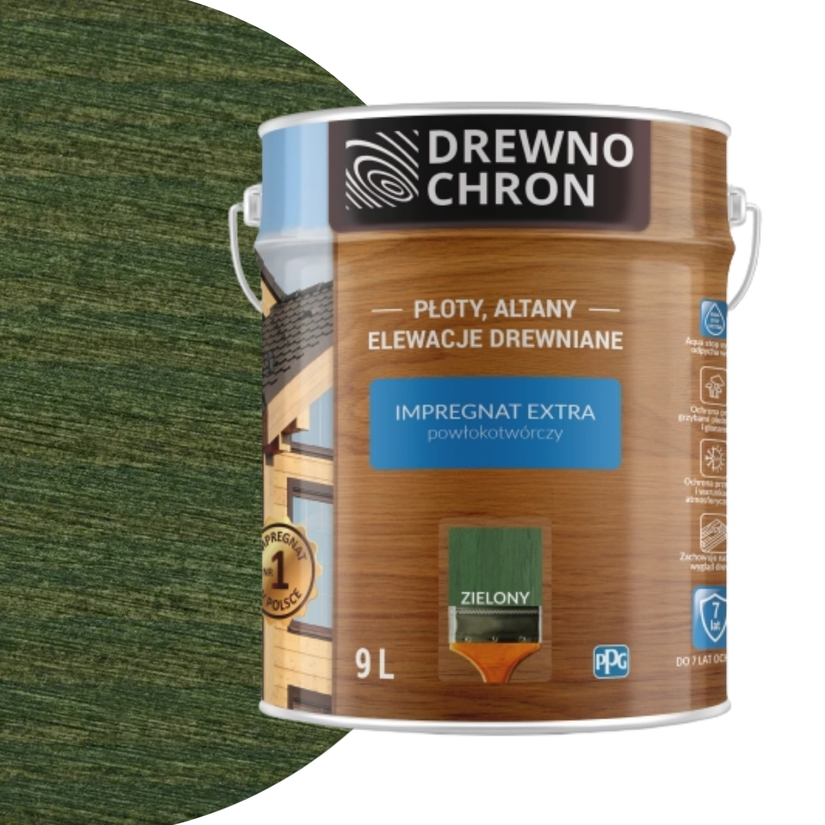 Drewnochron Impregnát Extra na dřevo 9L Zelený