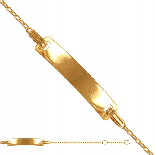 elegantní zlatý náramek 585 s destičkou jako vánoční dárek