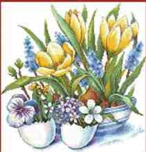 Kanva s potiskem vyšívací sada (kanva,mulina)