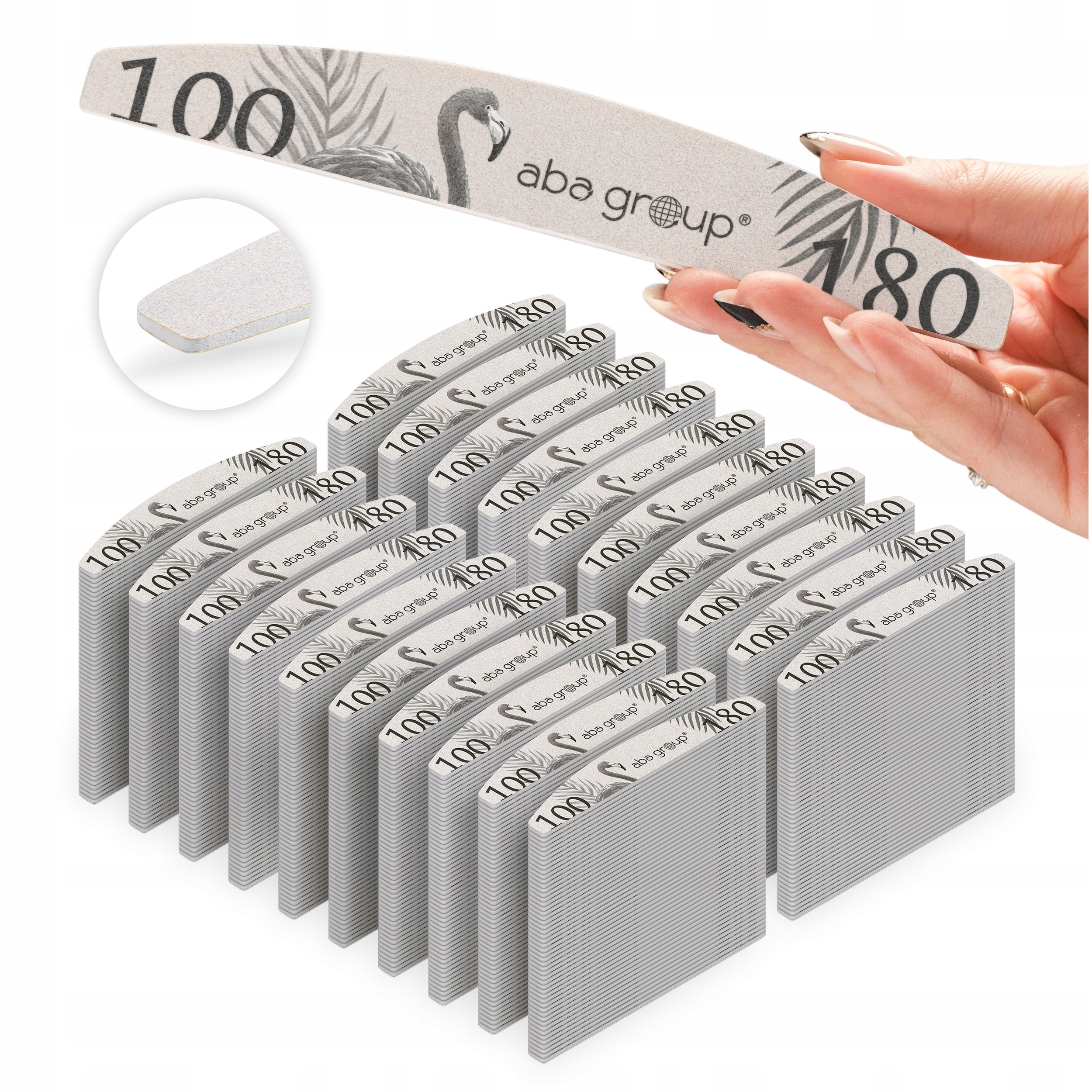 pilník na nehty Loďka Půlměsíc 100/180 Slim 1000 ks Aba Group