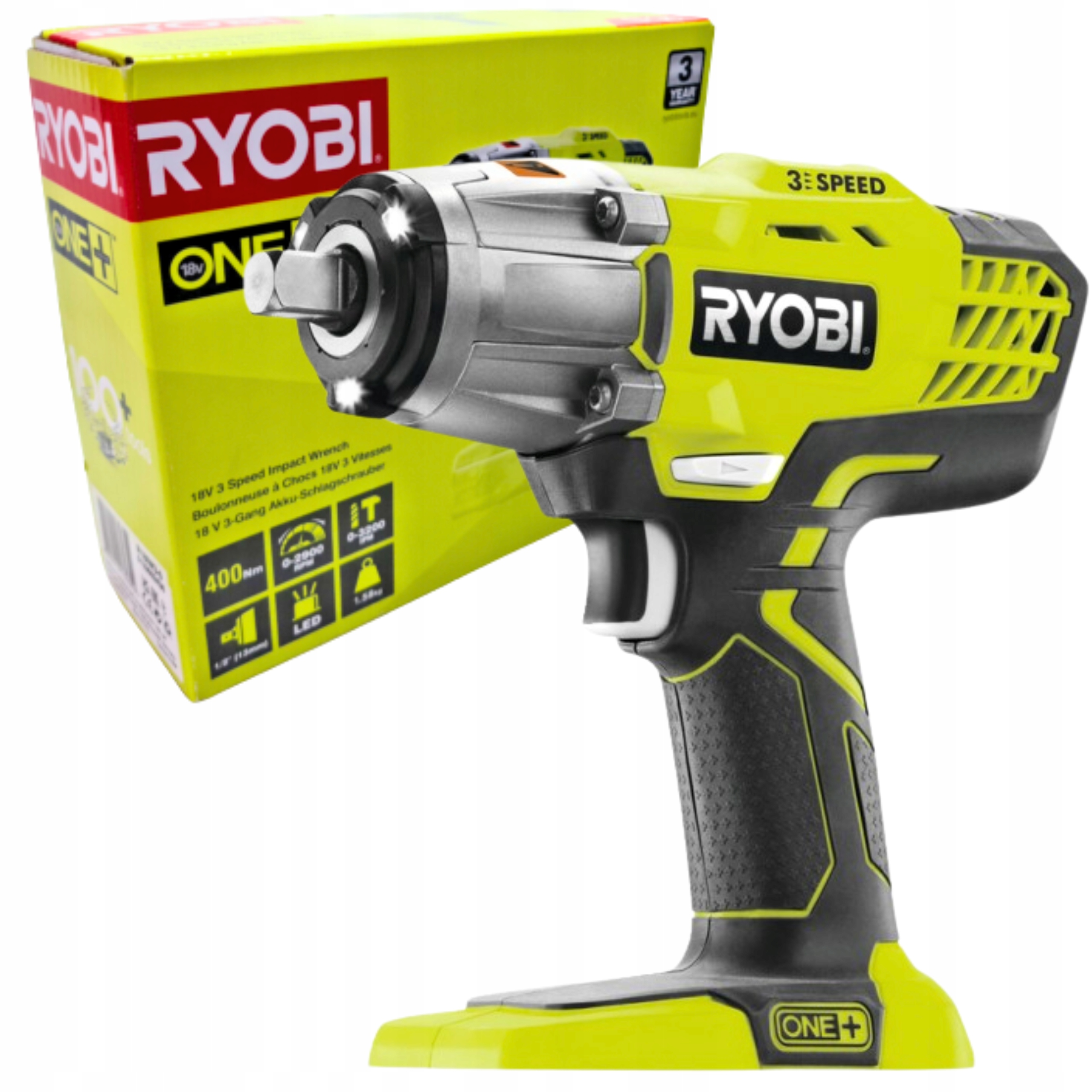 Výkonný Akumulátorový Rázový Klíč Až 400 Nm 18 V Led Solo One+ Ryobi R18IW3-0