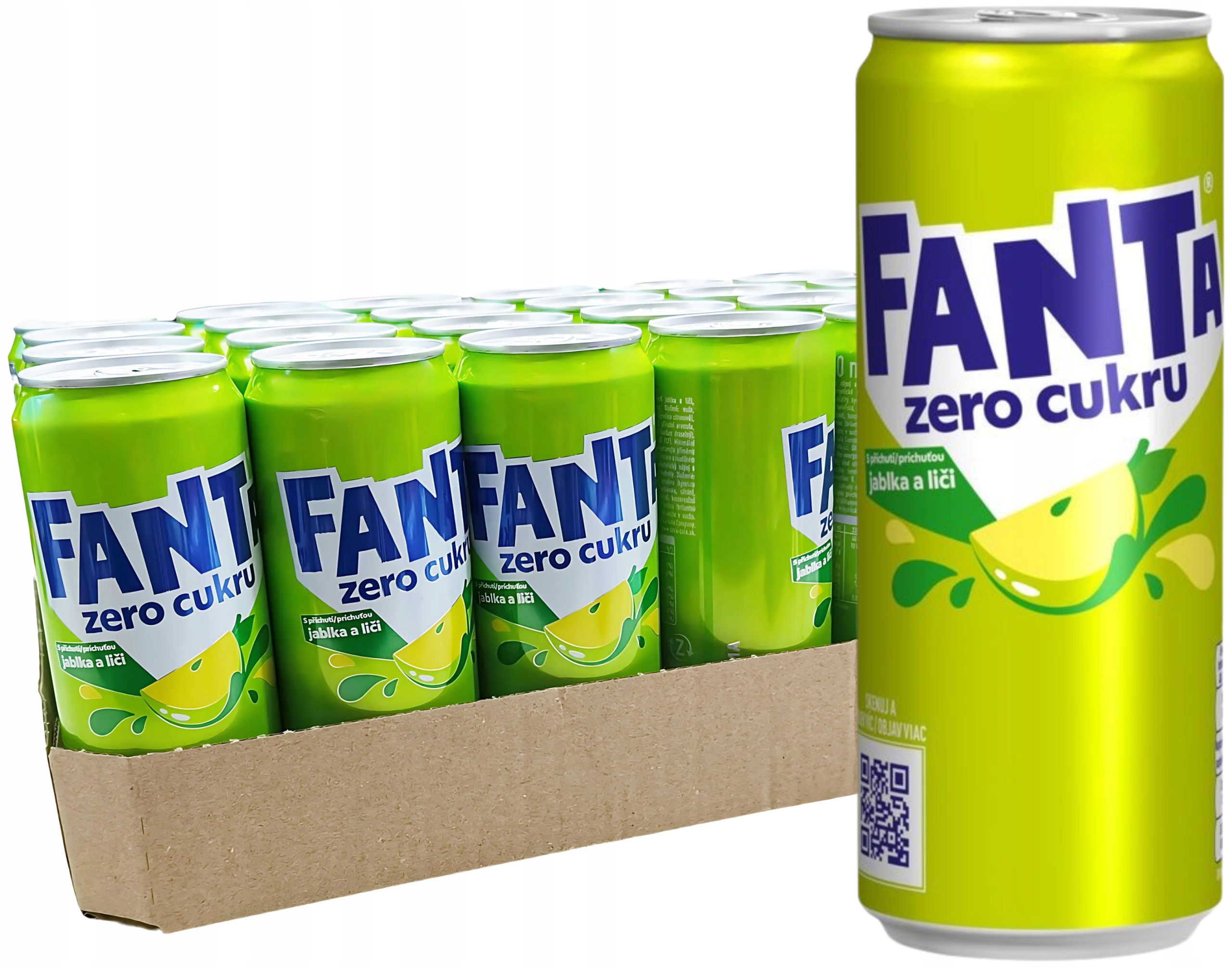 Levně Fanta Zero cukru s příchutí jablka a liči 24×330ml