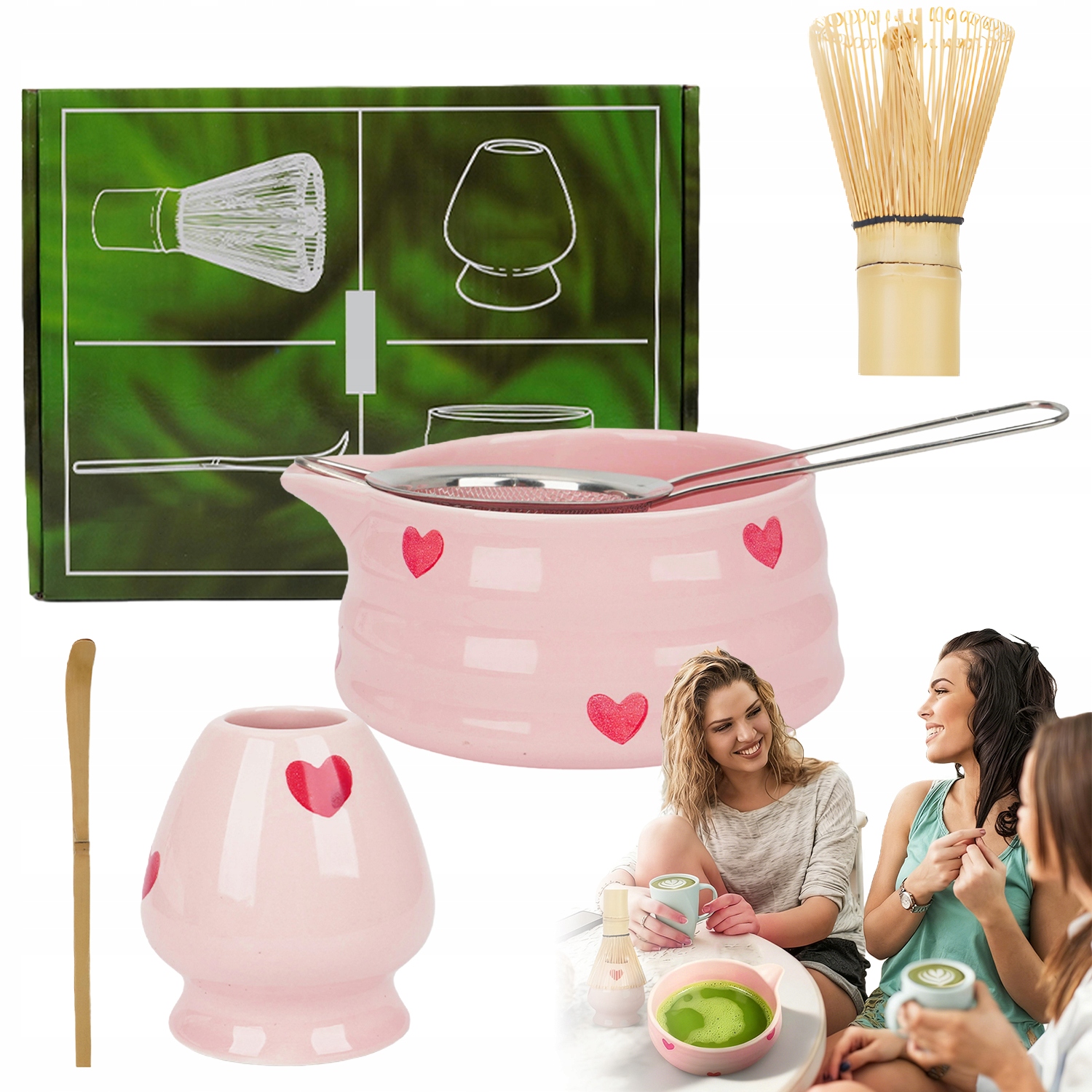 Sada Na Matcha Keramická Miska Bambusová Metla Na Matcha Latte