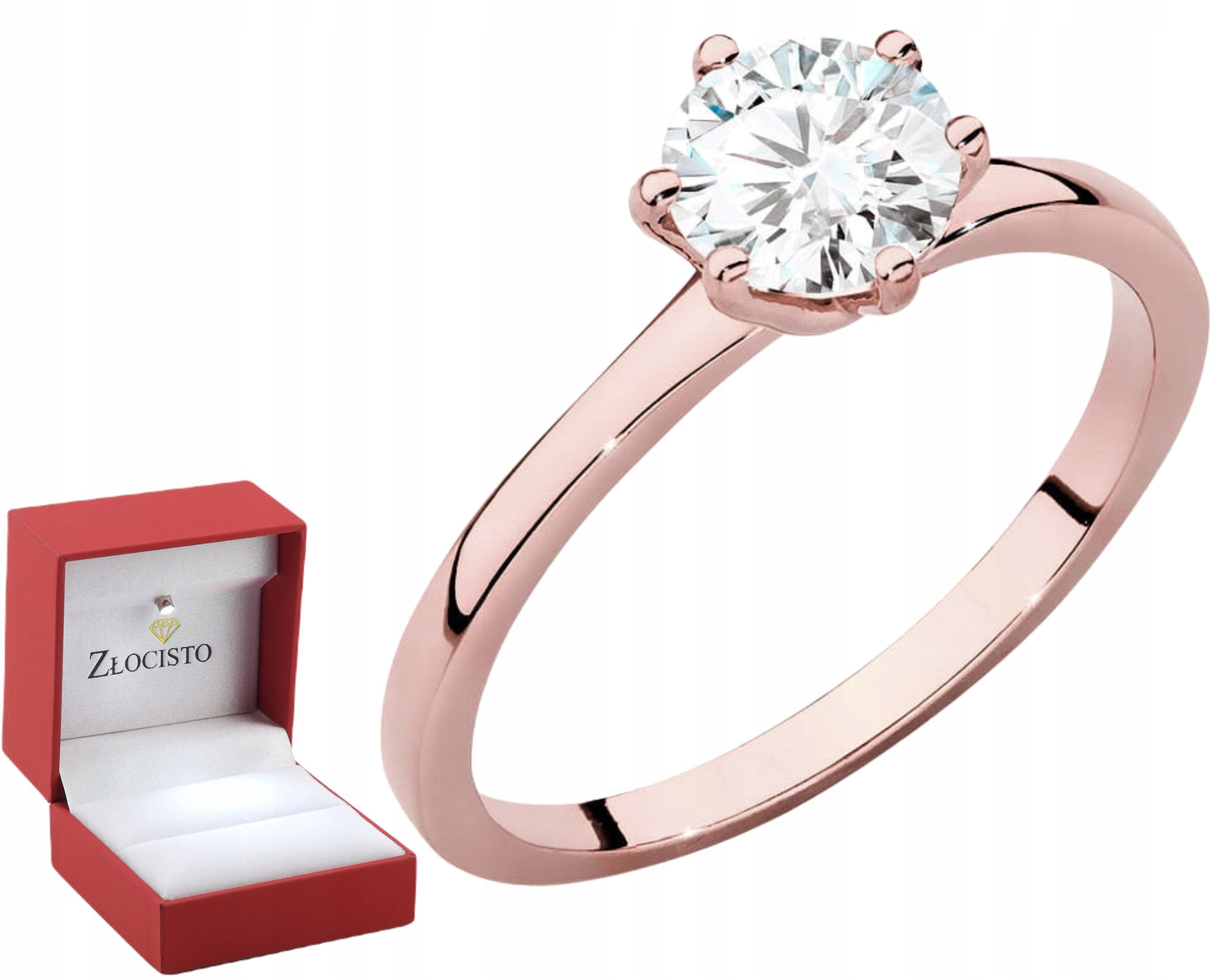 Růžové Zlato Prstýnek S Laboratorním Briliantem 585 Gravírování