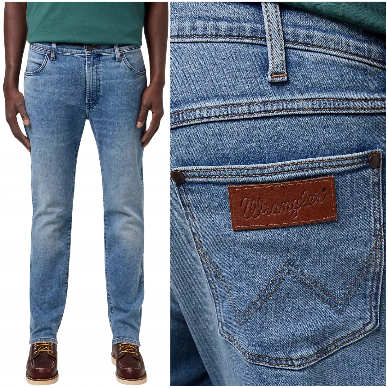 Wrangler Larston slim Indigo Valley přiléhavé džínové kalhoty W38 L34