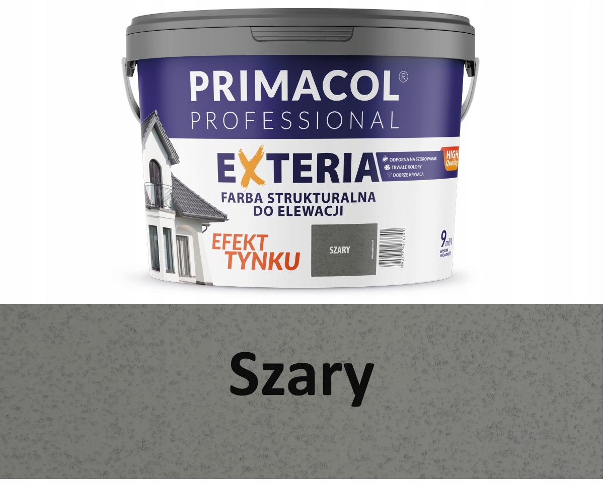 Primacol Struktural Barva Barva Exteria 9L Šedá