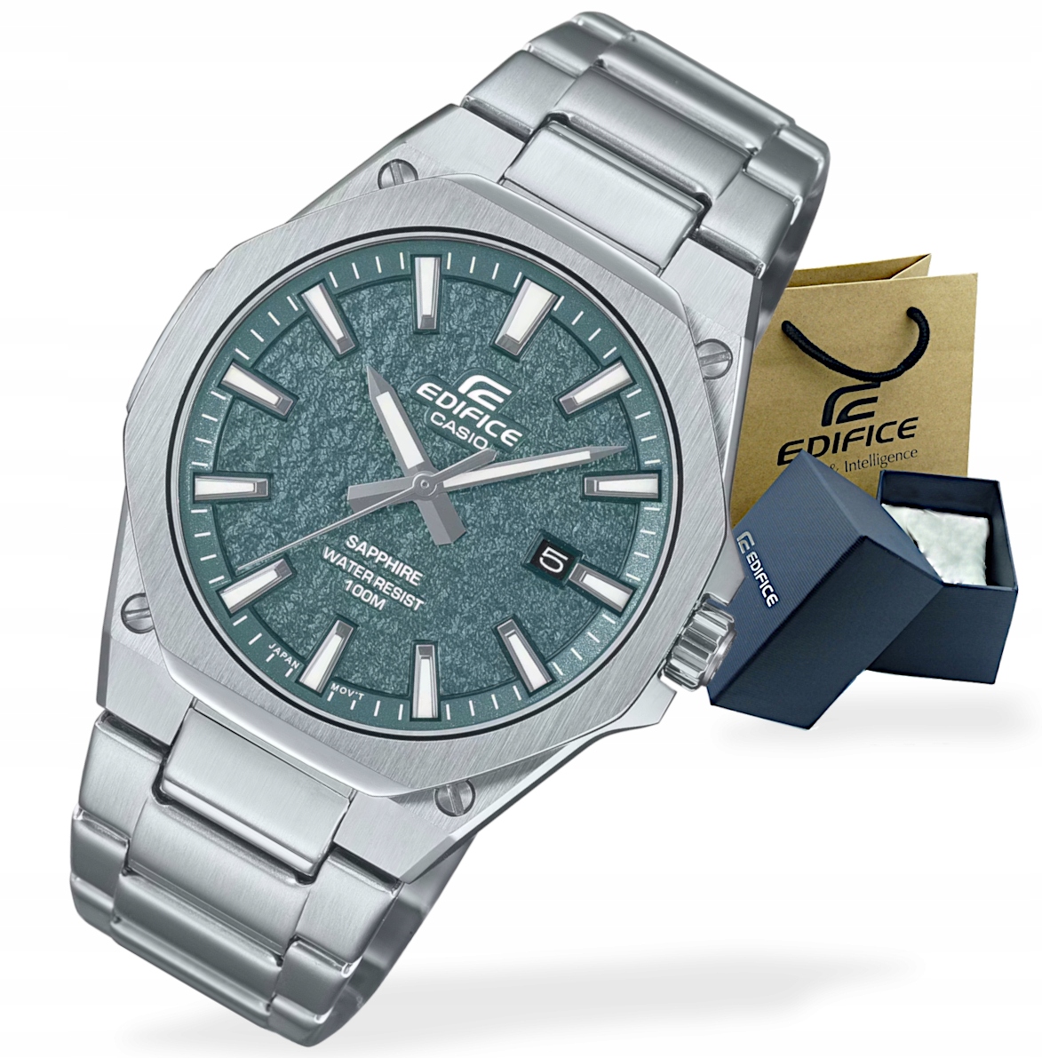 Klasické pánské hodinky Casio Edifice EFR-S108DE Szafir WR100M +Box+ Gravírování