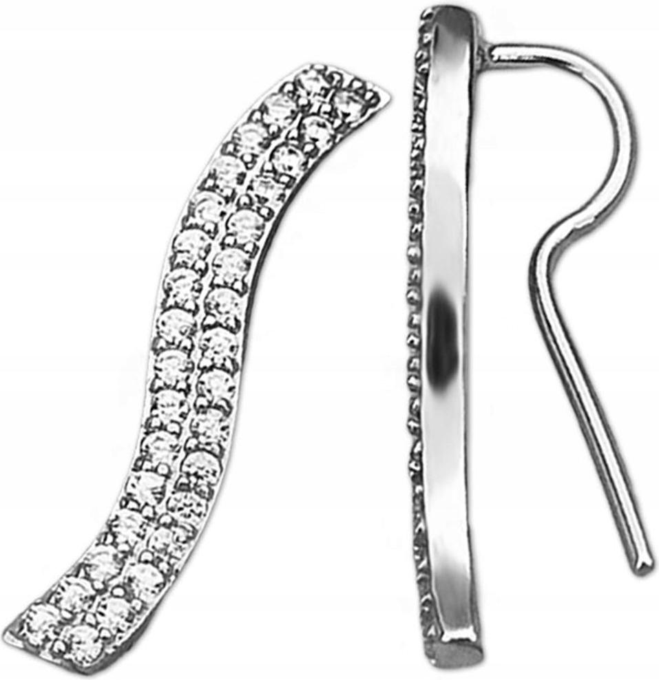 Stříbrné náušnice vlnité náušnice s kubickou zirkonií, elegantní design jako dárek