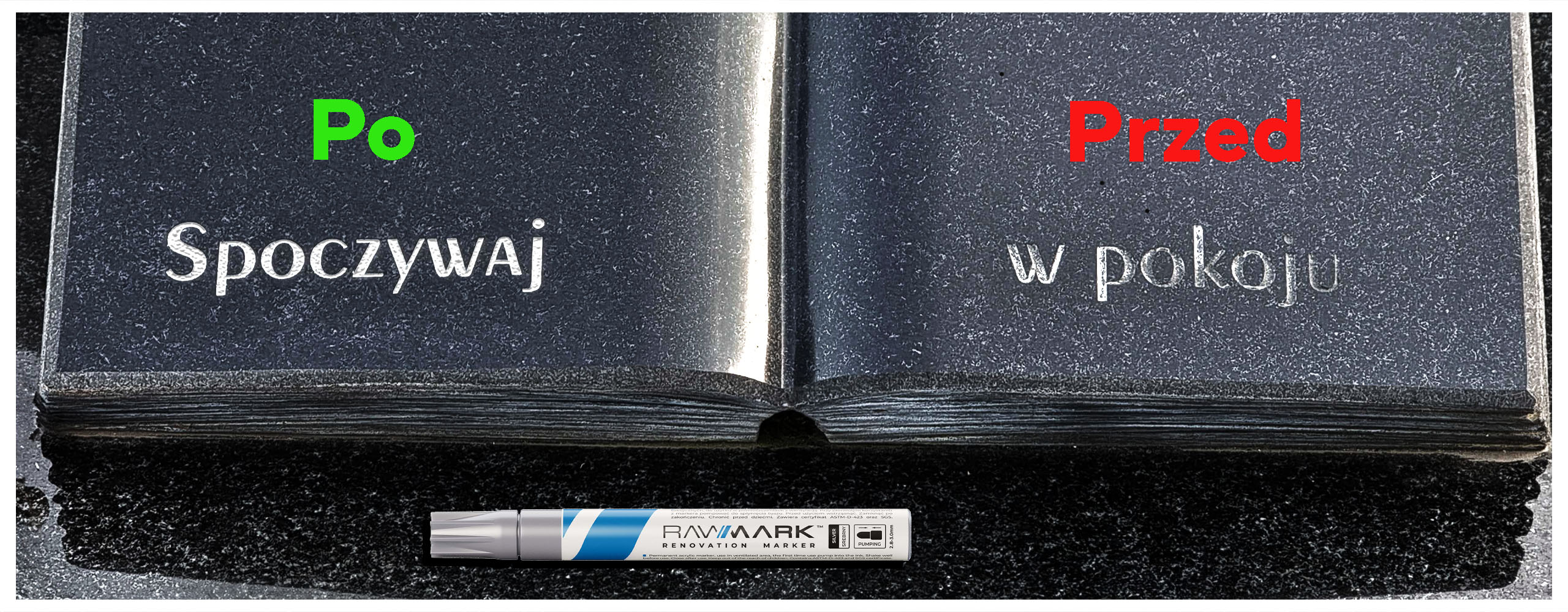 SREBRNY PISAK DO RENOWACJI LITER NA NAGROBKACH Marka Rawmark