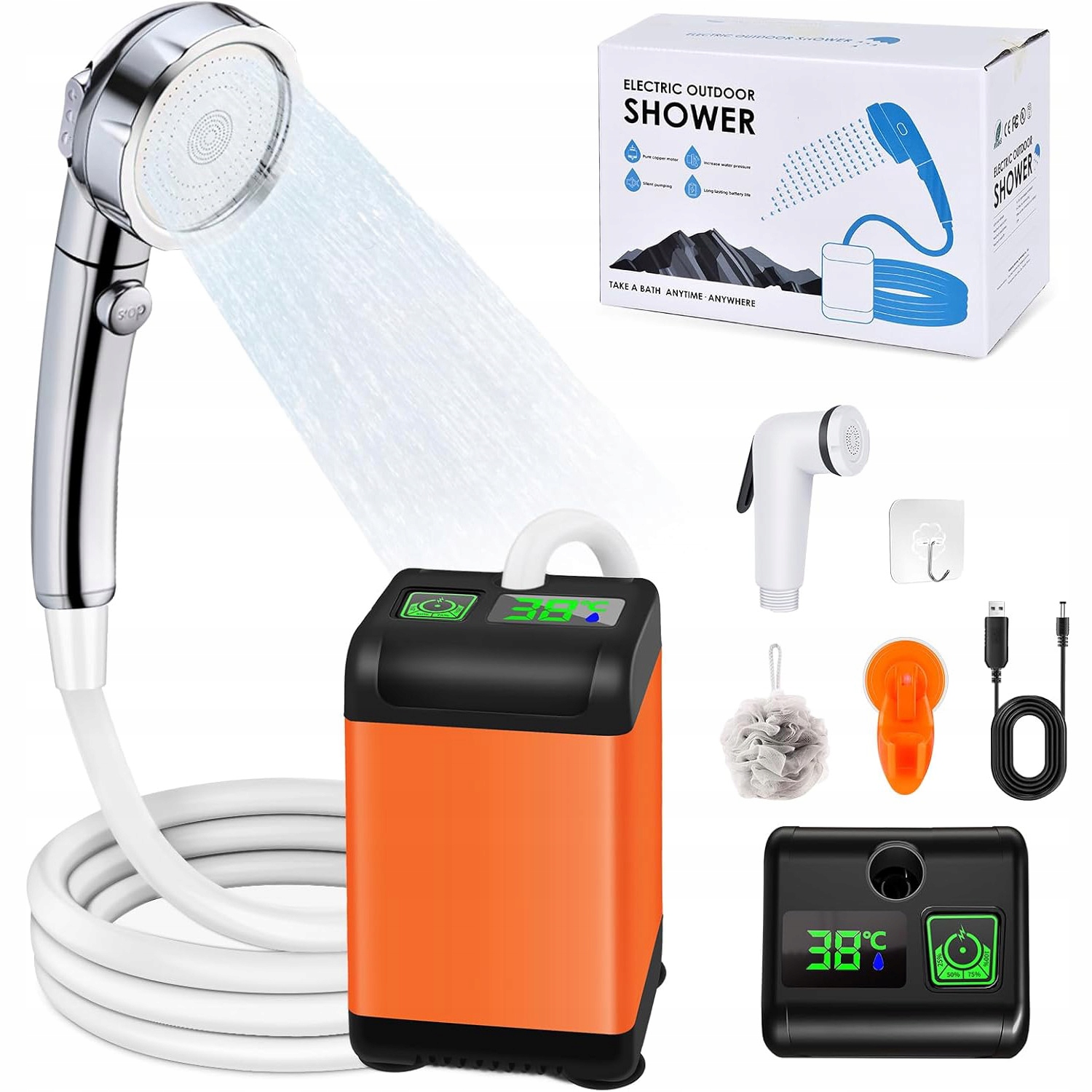 Multifunkční Sprcha Usb Elektrická Pumpa Akumulátor 6000 Mah 12 V