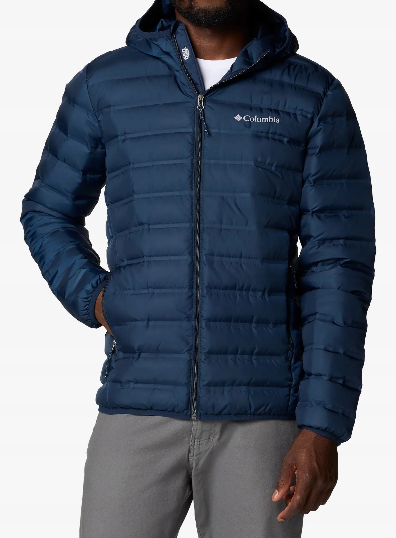 Péřová bunda Columbia Lake 22 II Down Hooded Jacket collegiate navy S