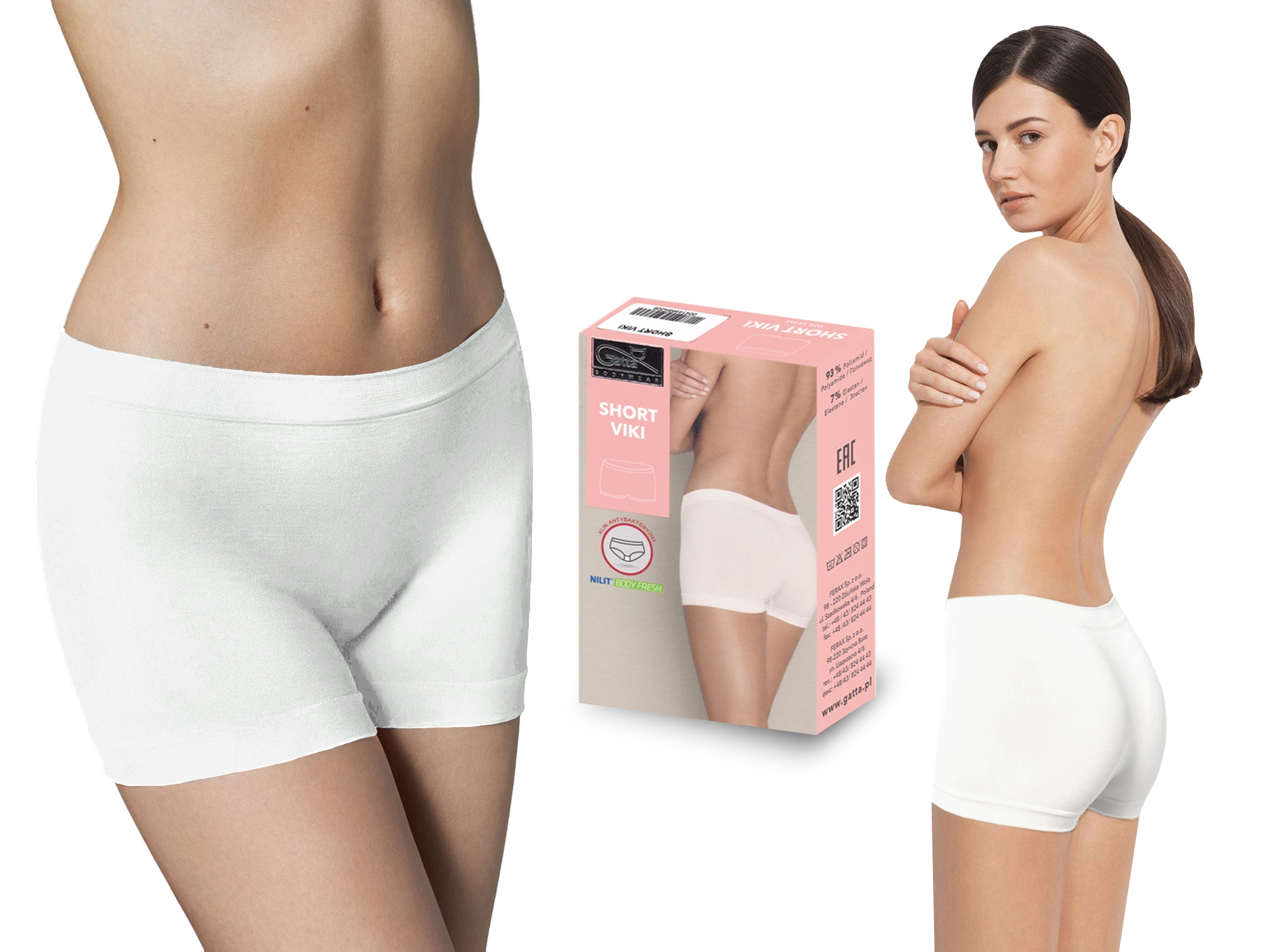 

Gatta Short Viki bezszwowe szorty, białe, XL