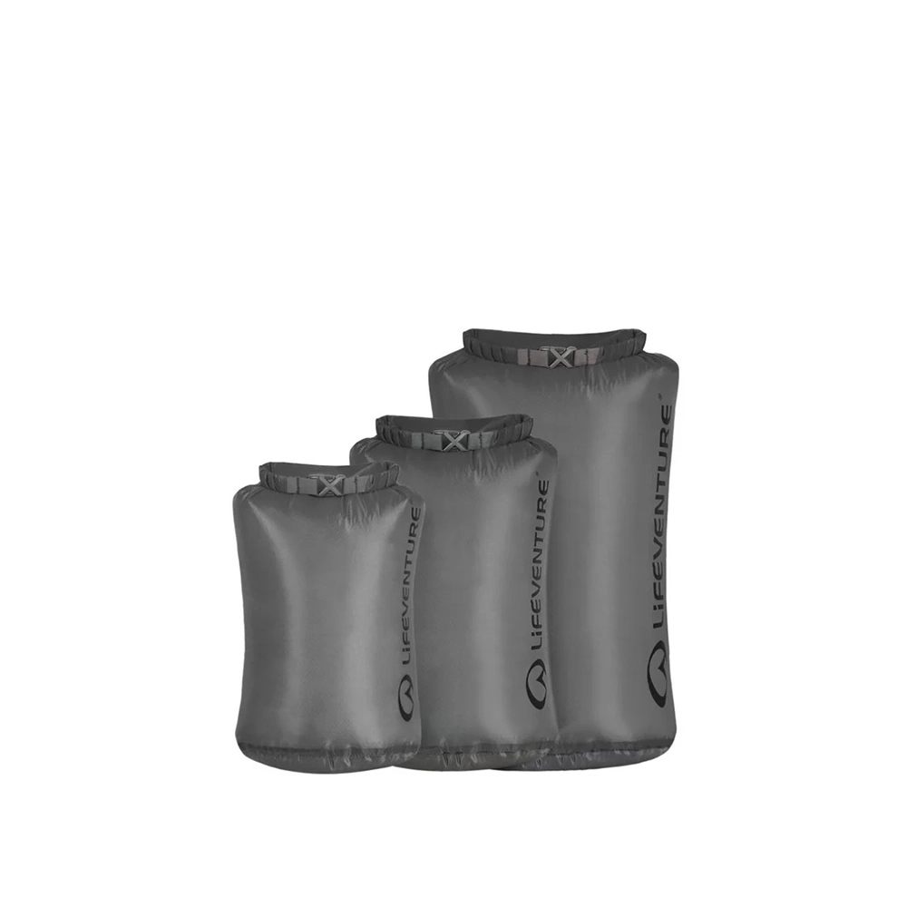 Zestaw worków Lifeventure Ultralight Dry Bag Multipack (5L, 10L, 25L) Grey