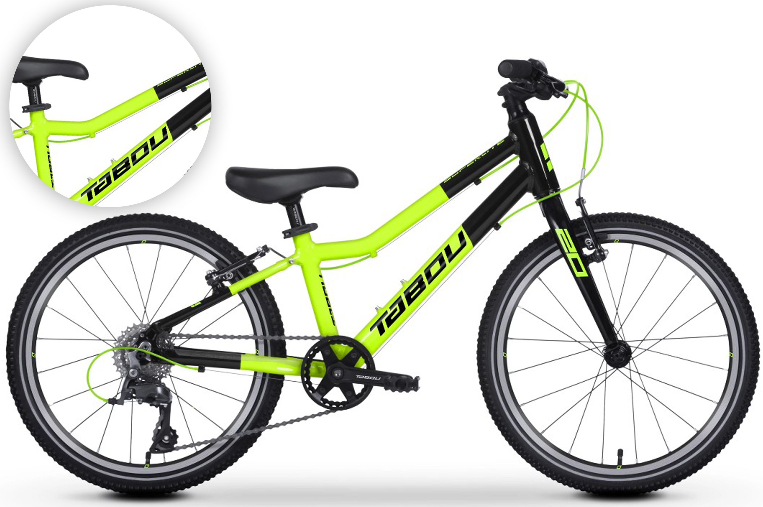Rower dziecięcy 20" Tabou Superlite limonkowy czarny R25