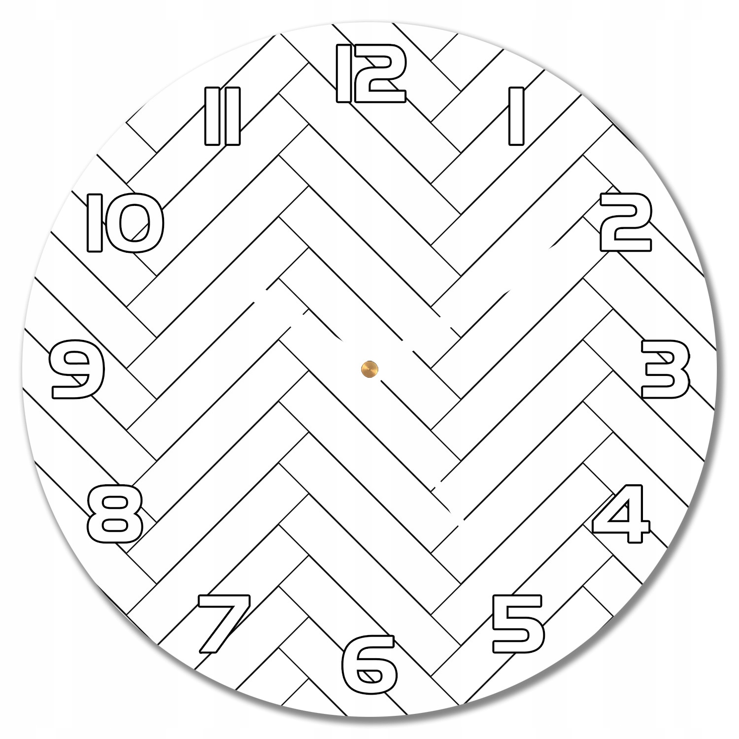 

Nowoczesny wiszący zegar Wzór w jodełkę f30 cm