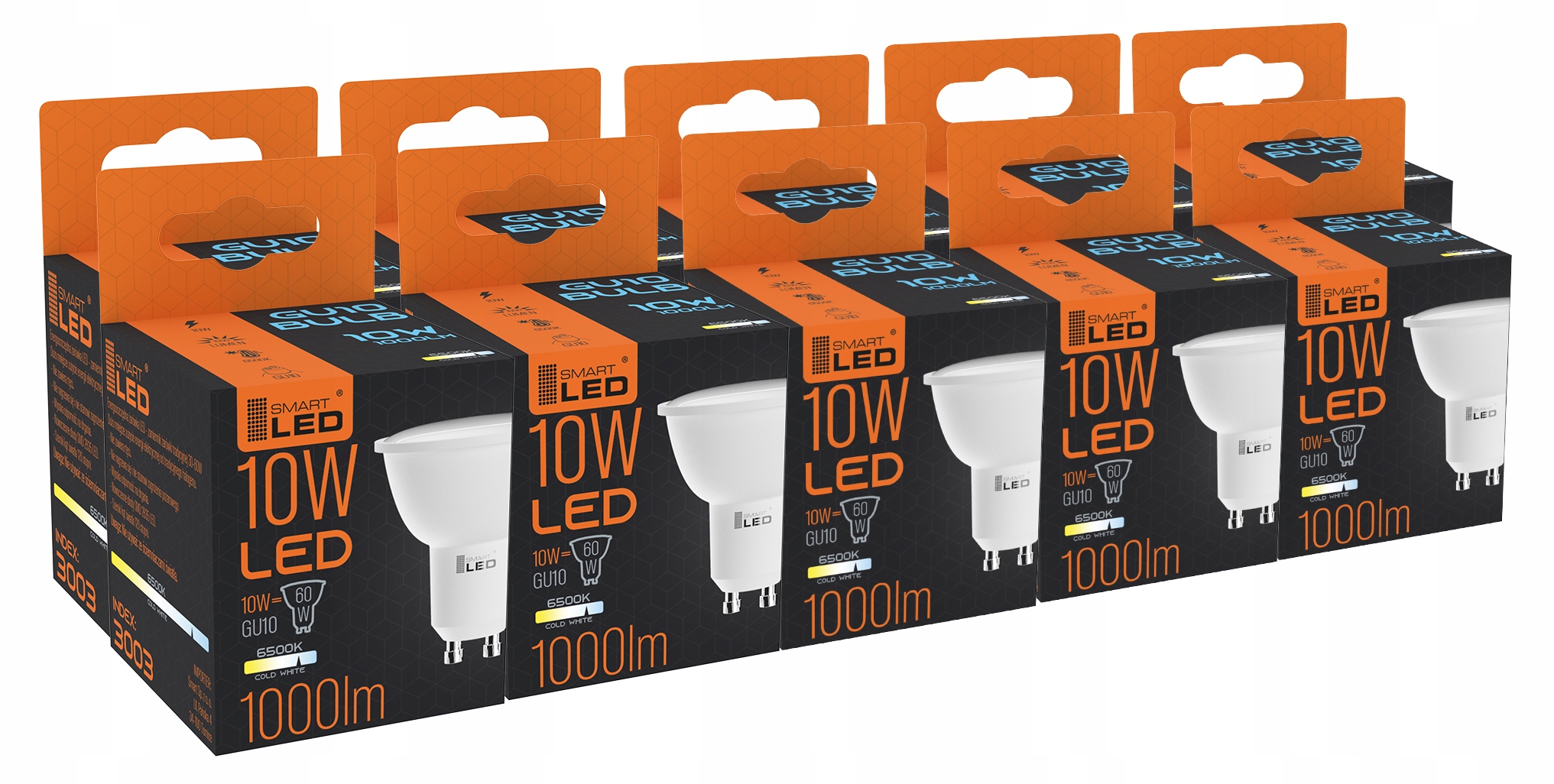 

Żarówka Led GU10 10W Zimna Biała 6500K