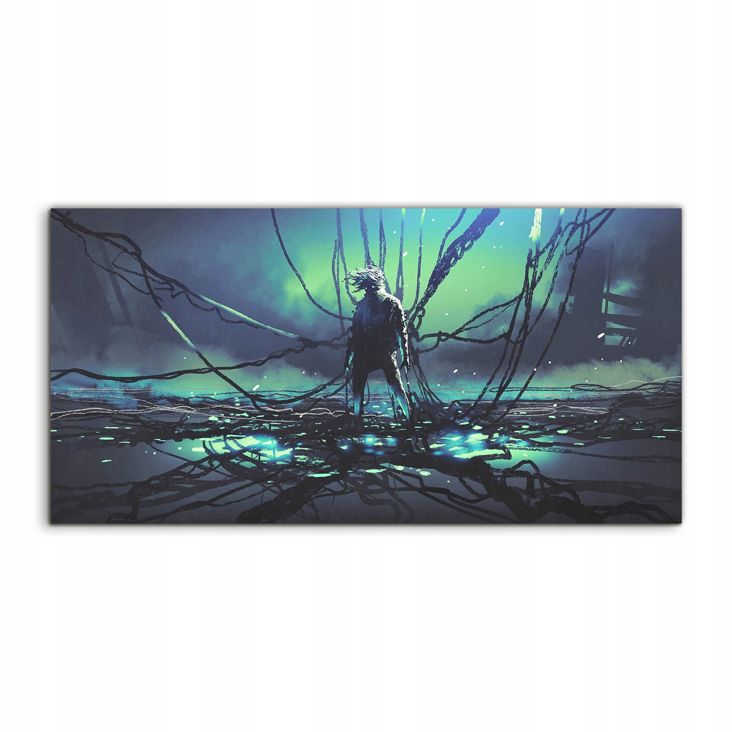 Akrylový obraz 120x60 s grafikou Futuristické káble