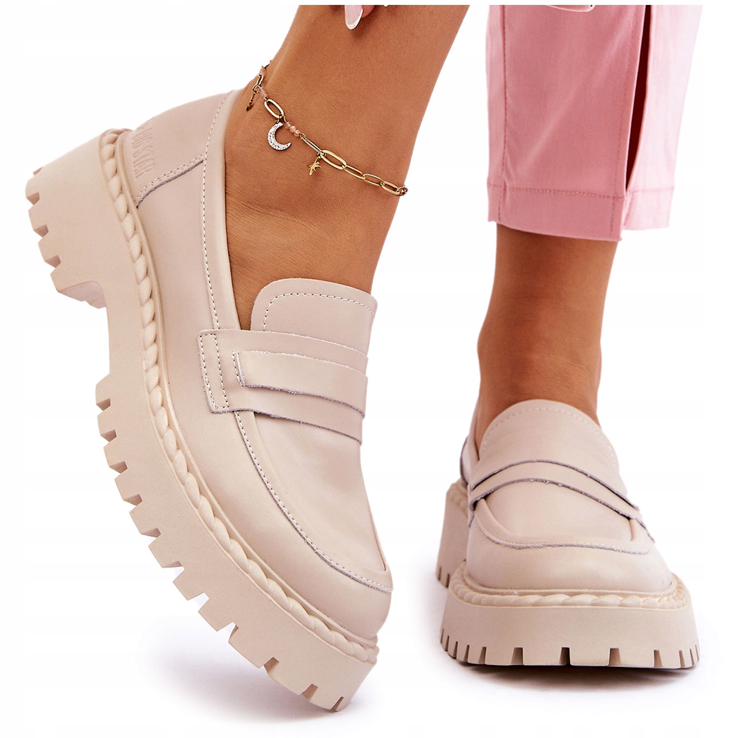 DAMSKIE MOKASYNY PÓŁBUT BIG STAR LL274457 BEŻ 39