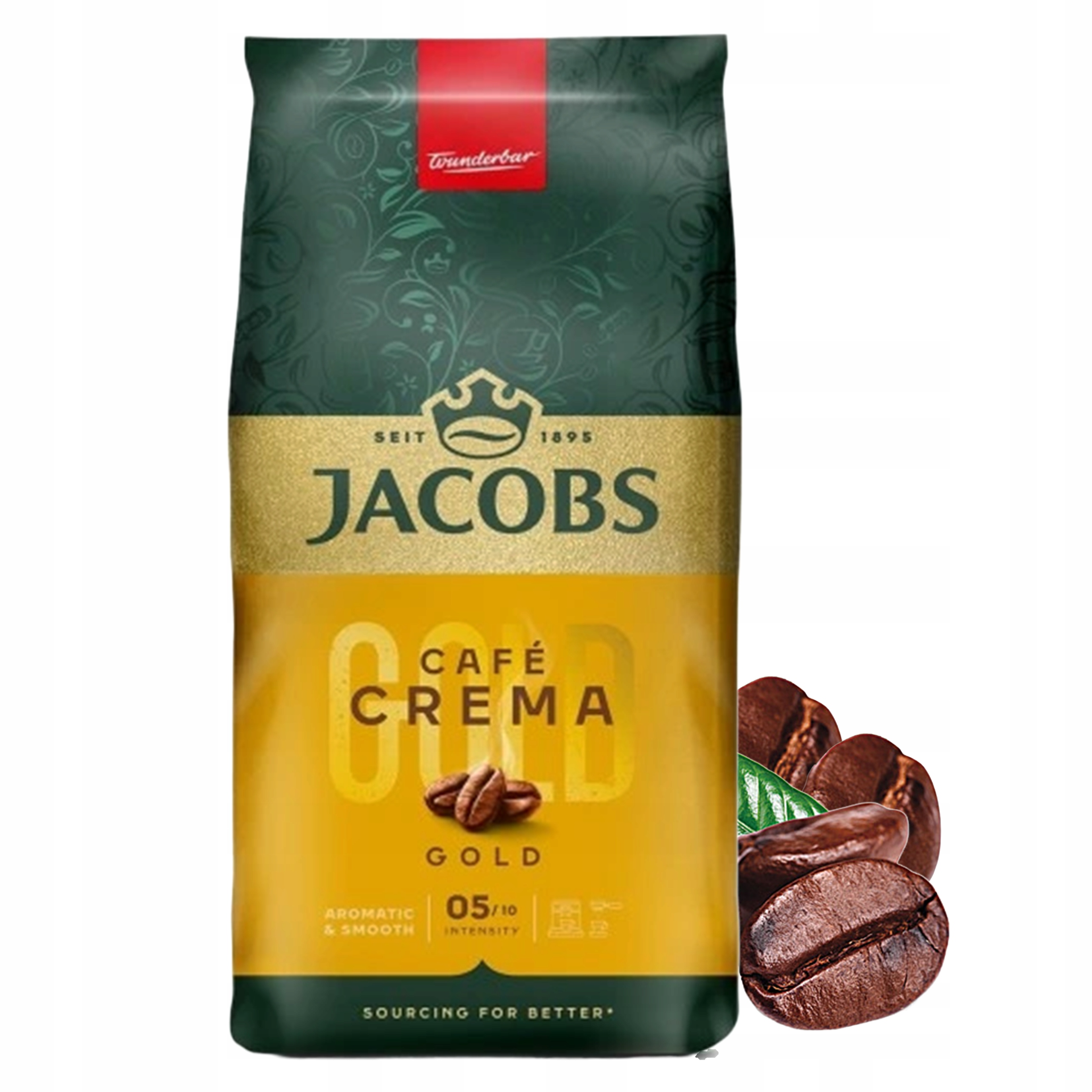 Levně Jacobs Cafe Crema Gold Káva zrnková 1 kg
