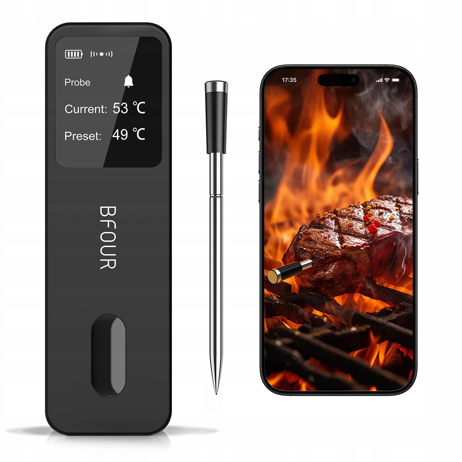 Bfour BF-30 Pro Bezdrátový Bluetooth teploměr pro grilování a pečení