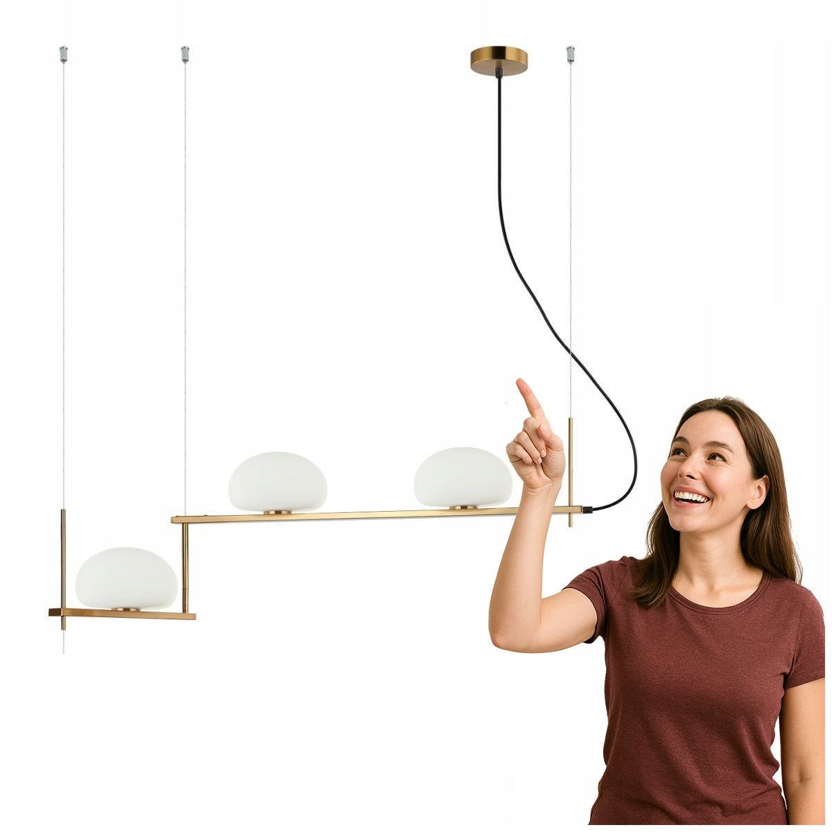 Moderná závesná lampa Ksernio mosadz nastaviteľná Italux