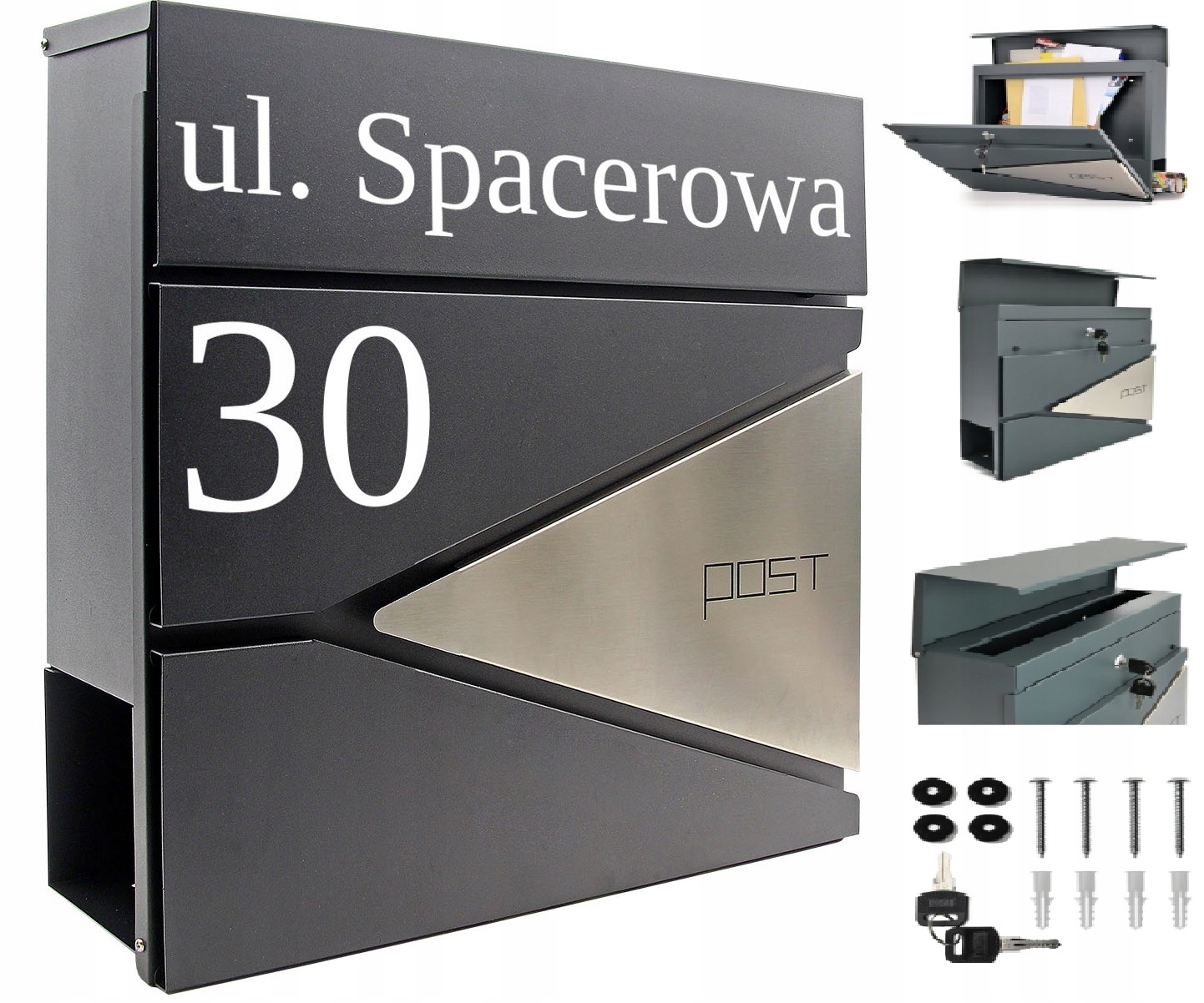 Poštovní schránka vhozová s novinami s Číslem Domu Adresou Uv Tisk