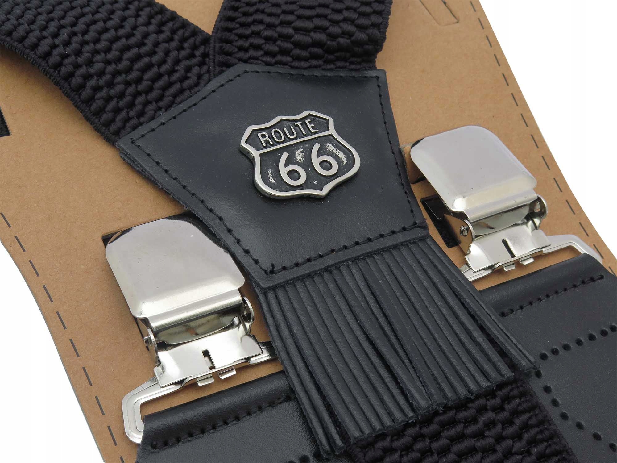 

Szerokie czarne szelki do spodni Route 66 T18