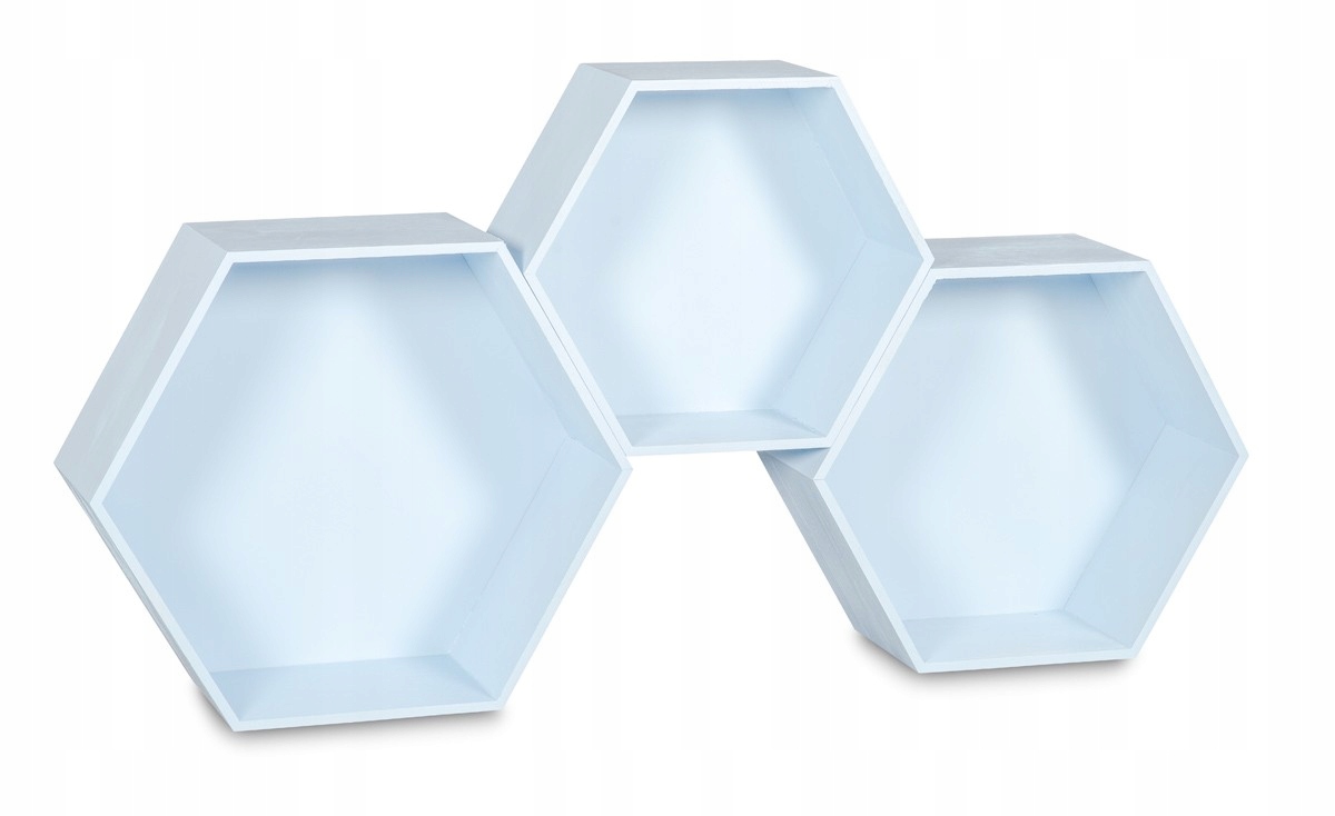 Drevené Nástenné Police Včelí Plást Heksagon Závesné Dekoračné 3 Ks