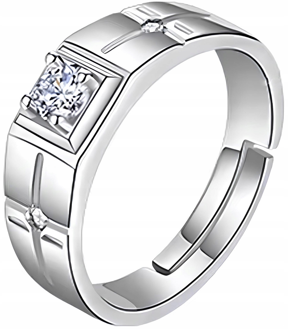 Stříbrný signalizační kříž s regulací velikosti Ocel Ušlechtilý prsten