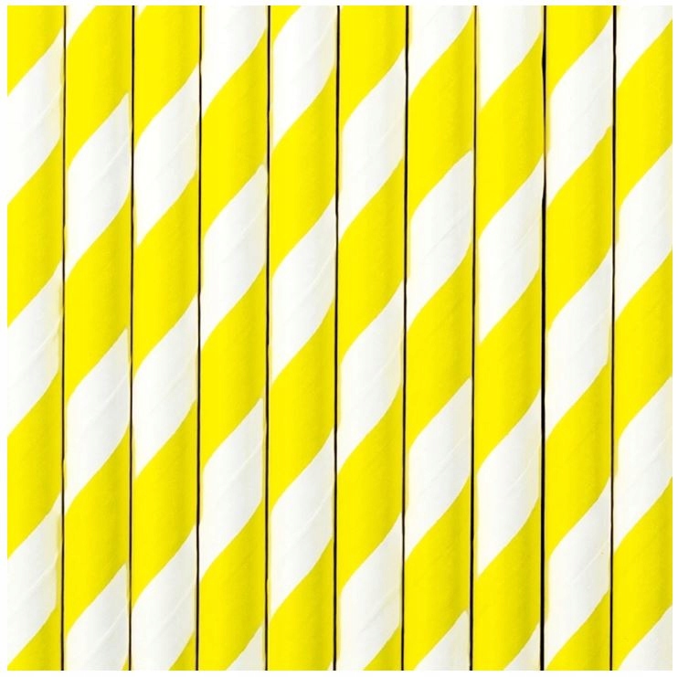 Słomki BIO RURKI papierowe żółto Białe do picia