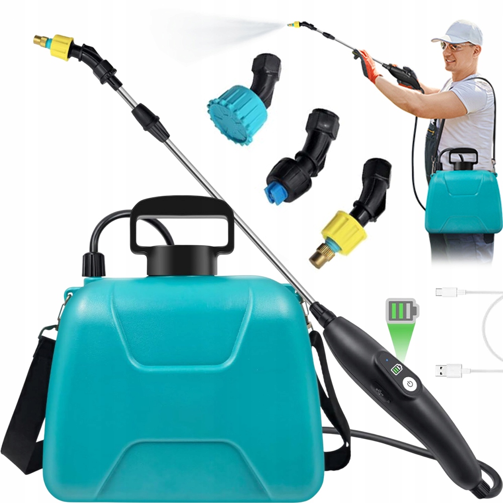 Elektrický Zahradní Postřikovač 8 L Se 3 Stříkacími Tryskami, Modrý