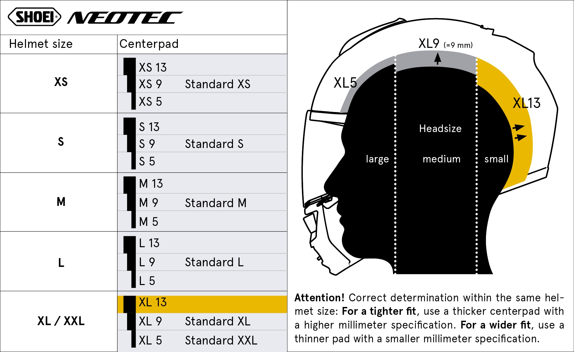 SHOEI WKŁADKA CENTRALNA XL13 DO KASKU NEOTEC Producent Shoei