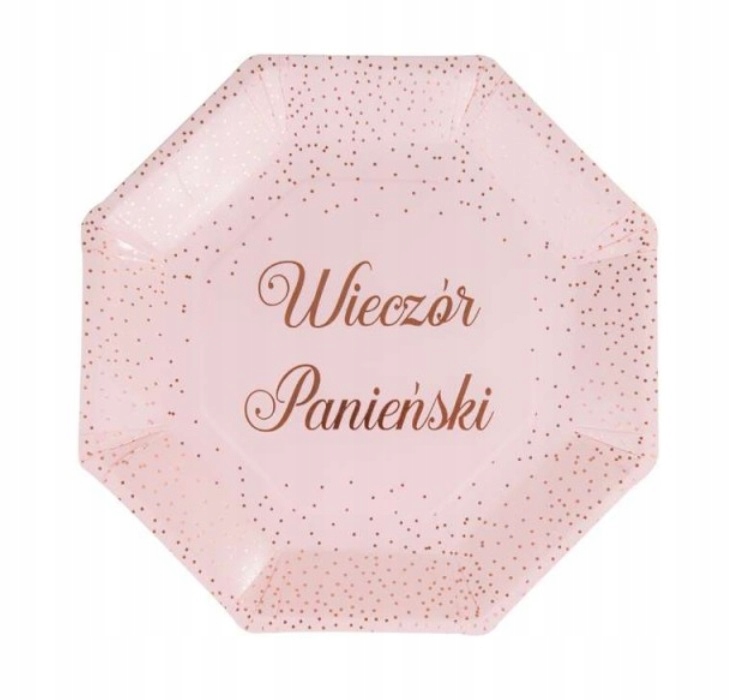 

Talerzyki na Wieczór Panieński papierowe różowe x6