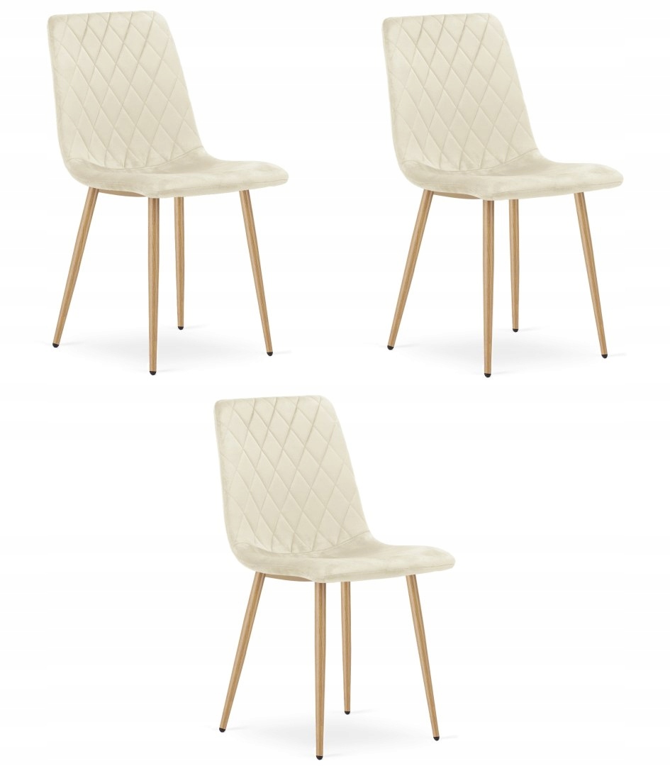 Křeslo Turin světle béžová barva samet nohy barva dřeva x 3