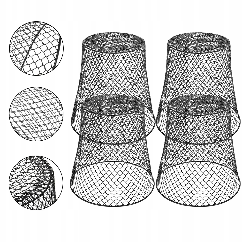 Zahradní Kovová Stínítka 23X23 CM, 4KS, Odolný Vinylový Povlak