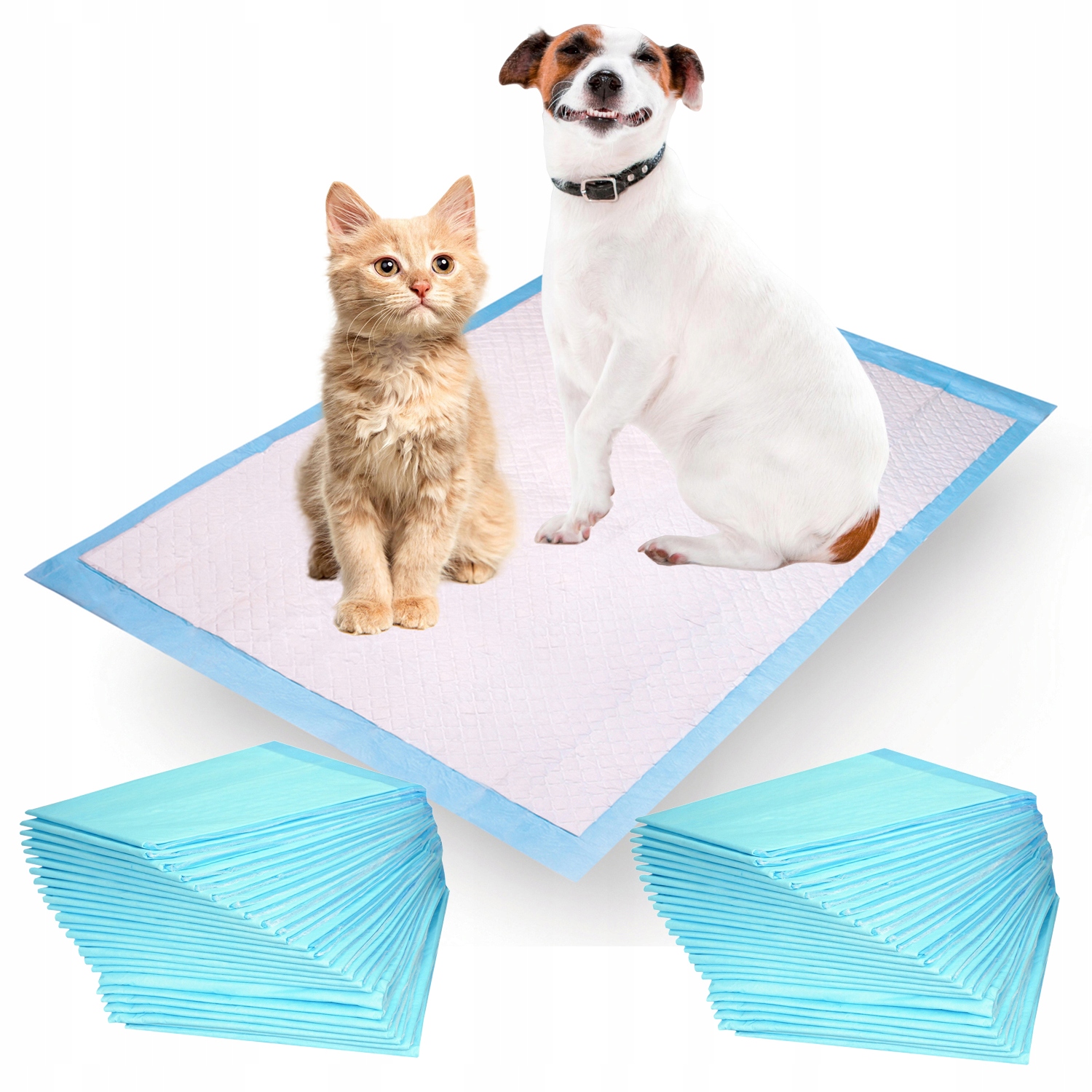 2 x Podložky pro zvířata 60 x 60 cm 100 Kusů sáčky Bonus!