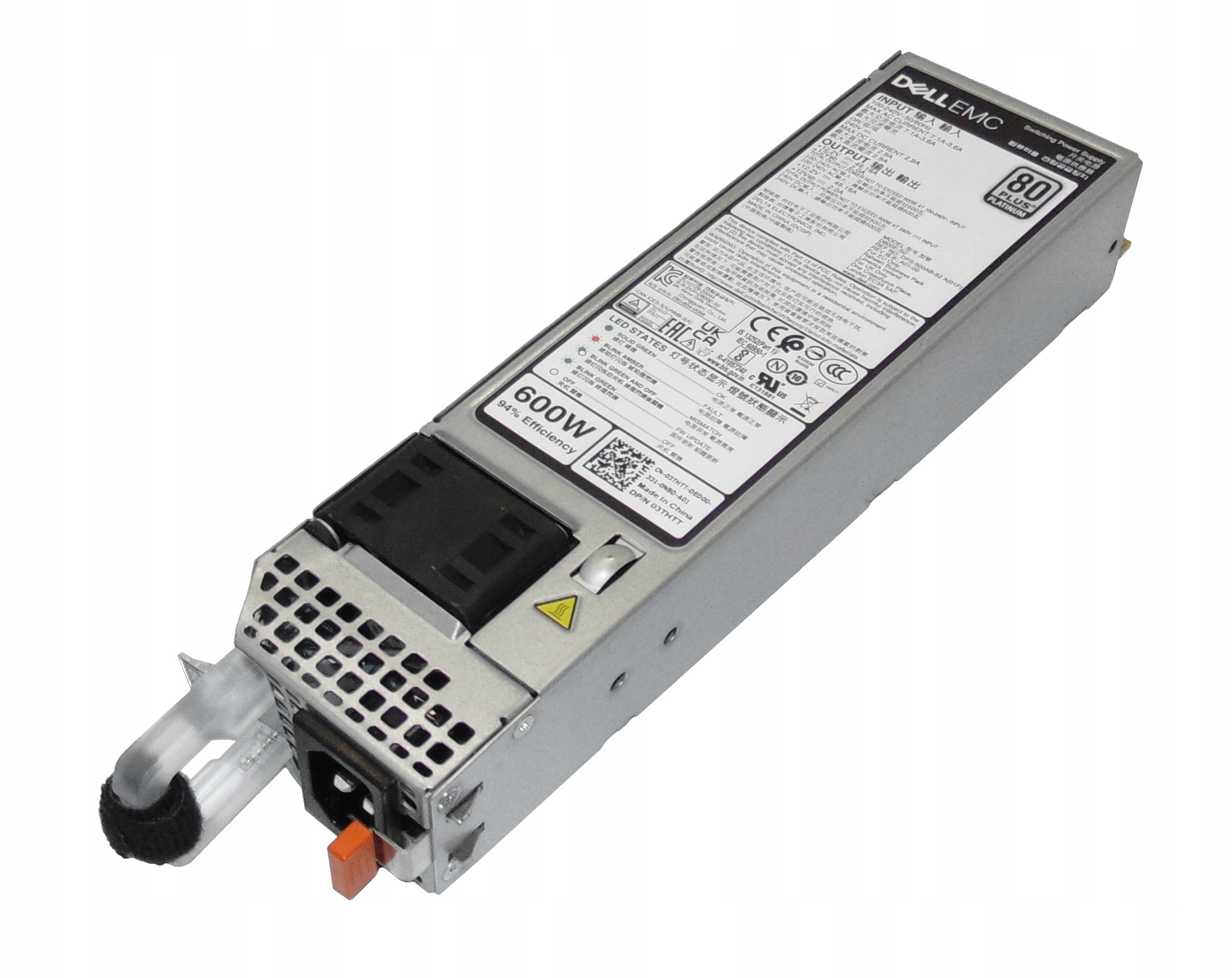 Napájecí Zdroj Dell D600E-S0 600 W Pro Poweredge R650XS R750XS