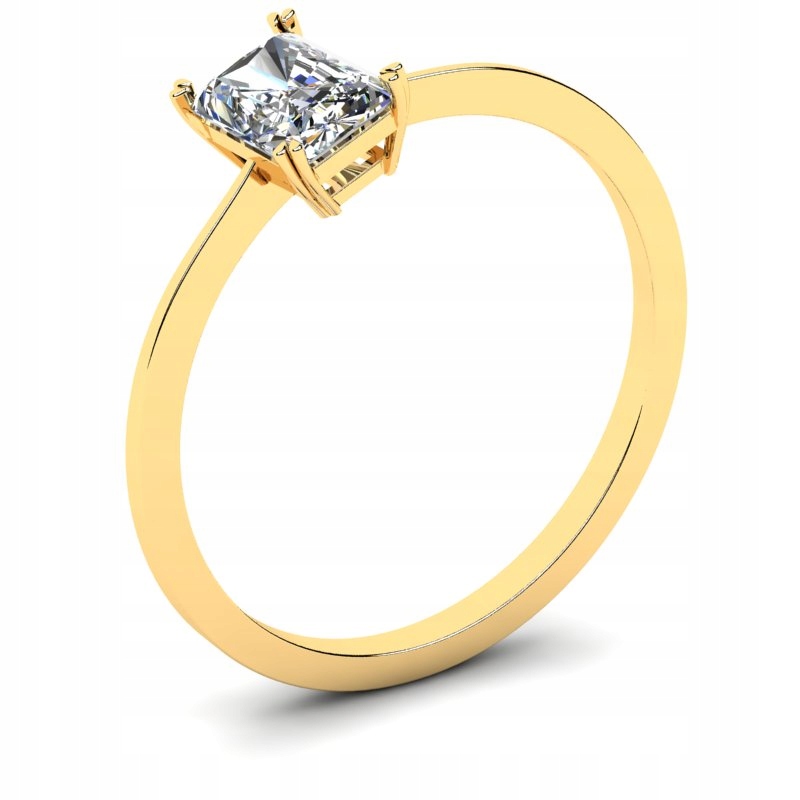 

Pierścionek Złoty Błyszczący Z Białym Topazem