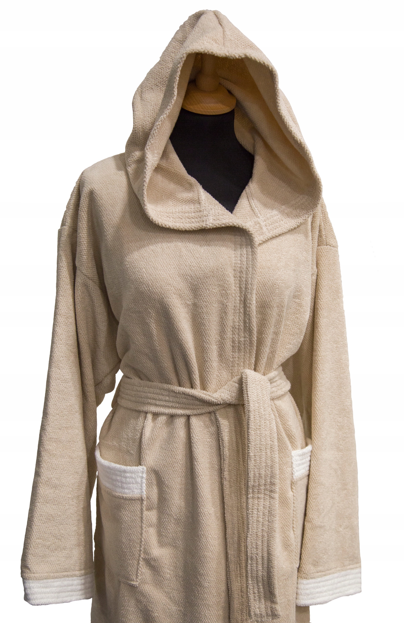 Župan Hudson s kapucí 100% Bavlna-M-Beige