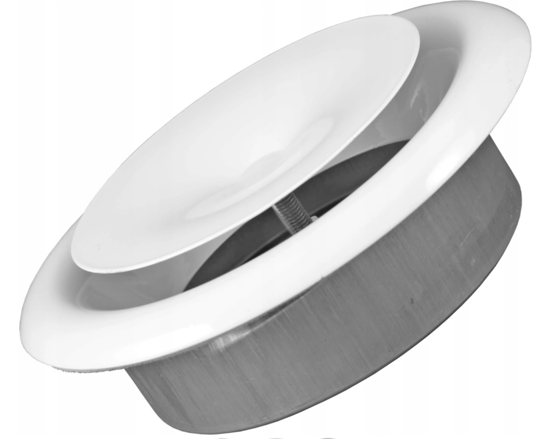 Anemostat nawiewny metalowy FI Ø200 biały wklęsły