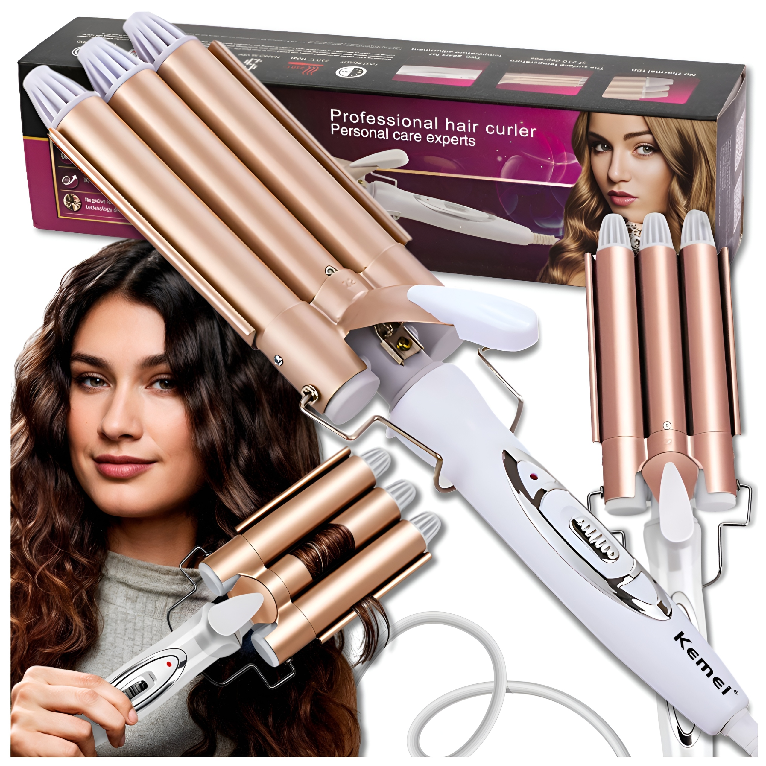 HAJSÜTŐVAS KEMEI INVERTER KERÁMIA HAJSÜTŐVAS 45W TPC 170-220 °C